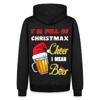 Je suis plein de joie de Noël, je veux dire de la bière - Sweat à capuche Premium bio Homme - noir - Dos - Nico (187cm)