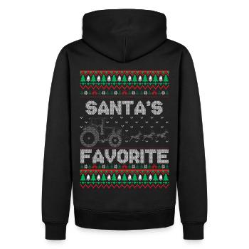 Santa's favorite Farmer - Männer Premium Bio Hoodie - Schwarz - Hinten - Nico (187cm)