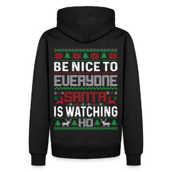 C’est agréable d’être tout le monde Père Noël - Sweat à capuche Premium bio Homme - noir - Dos - Nico (187cm)