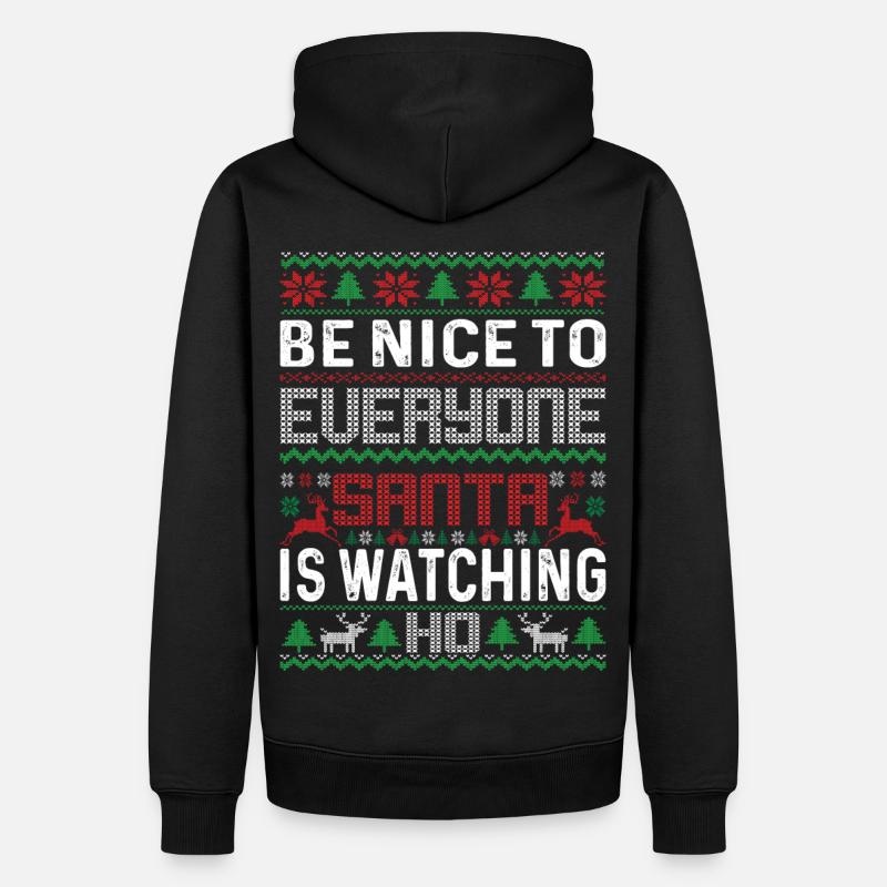 nice to be everyone santa - Männer Premium Bio Hoodie - Schwarz
