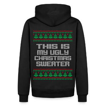 This is my ugly christmas sweater - Men’s Premium Organic Hoodie - black - Back - Nico (187cm)