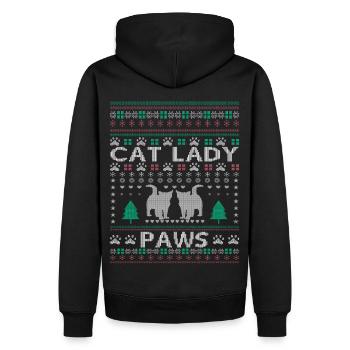 Christmas Cat Lady - Männer Premium Bio Hoodie - Schwarz - Hinten - Nico (187cm)