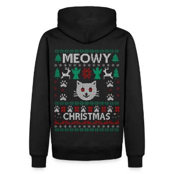 Christmas Cat Lady - Männer Premium Bio Hoodie - Schwarz - Hinten - Nico (187cm)
