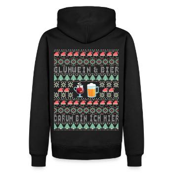 Marché de Noël du vin chaud et de la bière moche G - Sweat à capuche Premium bio Homme - noir - Dos - Nico (187cm)