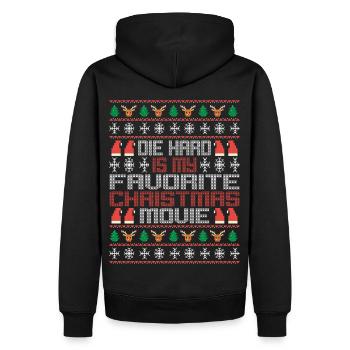 Le dur est Noël film Pyjama de Noël moche - Sweat à capuche Premium bio Homme - noir - Dos - Nico (187cm)