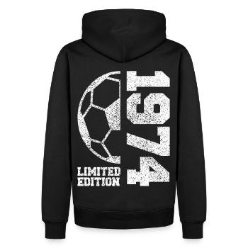 édition limitée 1974 - Sweat à capuche Premium bio Homme - noir - Dos - Nico (187cm)