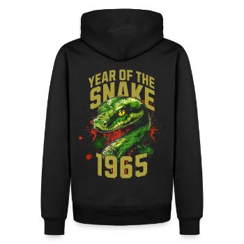 1965 Jahr der Schlange Chinesisches Sternzeichen - Männer Premium Bio Hoodie - Schwarz - Hinten - Nico (187cm)