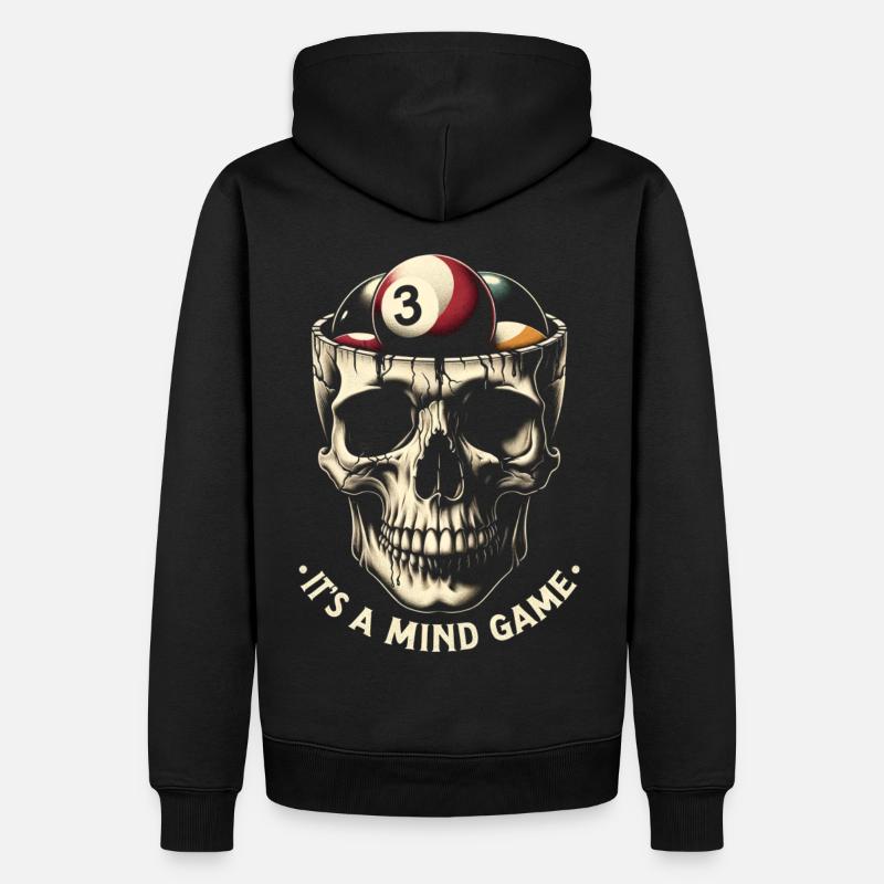 Billard Poolbillard Snooker Schädel - Männer Premium Bio Hoodie - Schwarz