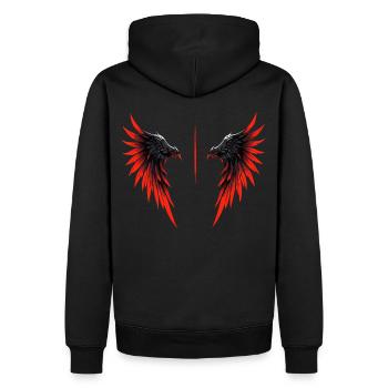 Ailes infernales - Sweat à capuche Premium bio Homme - noir - Dos - Nico (187cm)