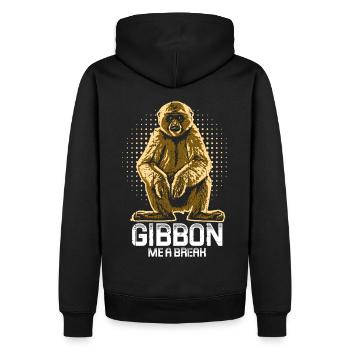 Gibbon - Drôle de dicton - Sweat à capuche Premium bio Homme - noir - Dos - Nico (187cm)