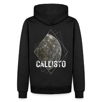Callisto - Jupiter Lune - Sweat à capuche Premium bio Homme - noir - Dos - Nico (187cm)
