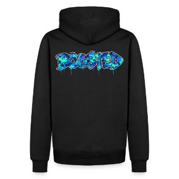 Boosted Camouflage Motiv für Turbo Schrauber - Männer Premium Bio Hoodie - Schwarz - Hinten - Nico (187cm)