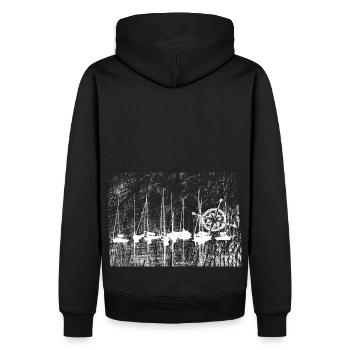 Marina Kompass Seefahrer Nautisch Nautik - Männer Premium Bio Hoodie - Schwarz - Hinten - Nico (187cm)