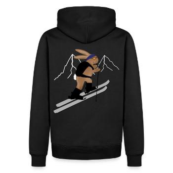 Skitour Rabbit - Ski Touring Rabbit - Men’s Premium Organic Hoodie - black - Back - Nico (187cm)