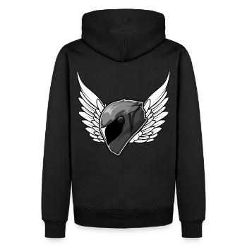 motorradhelm biker motorradfahrer - Männer Premium Bio Hoodie - Schwarz - Hinten - Nico (187cm)