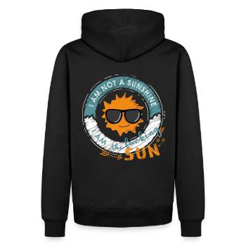 I am not a sunshine (weiss) - Männer Premium Bio Hoodie - Schwarz - Hinten - Nico (187cm)