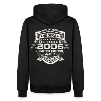 Original October 2006 16th Birthday Gift Cool - Men’s Premium Organic Hoodie - black - Back - Nico (187cm)