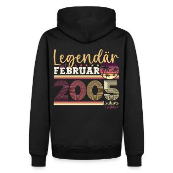 Jahrgang 2005 Februar 18. Geburtstag Geschenk Mann - Männer Premium Bio Hoodie - Schwarz - Hinten - Nico (187cm)