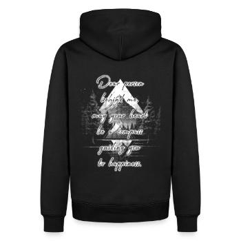 Saying for the Person Behind You Happiness Mountain Graphic - Men’s Premium Organic Hoodie - black - Back - Nico (187cm)