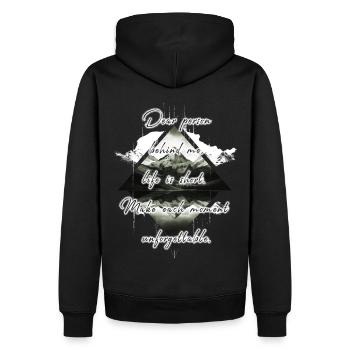 Dire pour la personne derrière vous Beau moment - Sweat à capuche Premium bio Homme - noir - Dos - Nico (187cm)