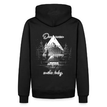 Spruch für die Person Hinter Dir Bring Ein Lächeln - Männer Premium Bio Hoodie - Schwarz - Hinten - Nico (187cm)