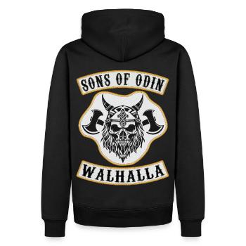 Sons of Odin - Valhalla Chapter Member - Men’s Premium Organic Hoodie - black - Back - Nico (187cm)