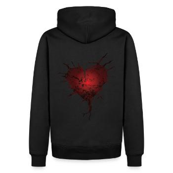Risse Herz Geschenk - Männer Premium Bio Hoodie - Schwarz - Hinten - Nico (187cm)