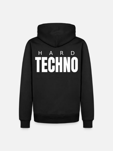 Hard Techno Rücken Druck - Männer Premium Bio Hoodie - Schwarz