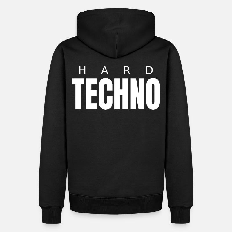 Hard Techno Back Print - Sweat à capuche Premium bio Homme - noir