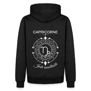 Capricorne Juste Inoubliable B - Sweat à capuche Premium bio Homme - noir - Dos - Nico (187cm)