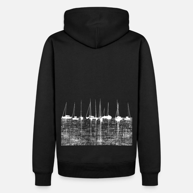 Propre bateau à Marina - Sweat à capuche Premium bio Homme - noir