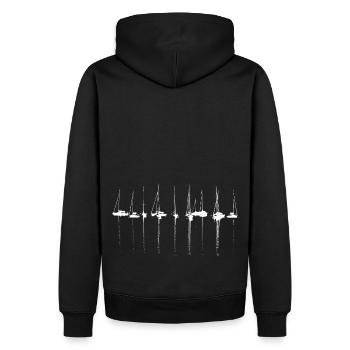Navires Bateaux Marina - Sweat à capuche Premium bio Homme - noir - Dos - Nico (187cm)