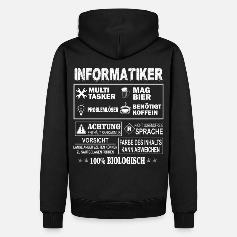 INFORMATIKER Multitasker - Männer Premium Bio Hoodie - Schwarz