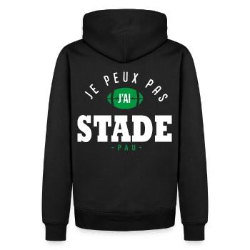 J'peux pas j'ai Stade humour club rugby pau palois - Sweat à capuche Premium bio Homme - noir - Dos - Nico (187cm)