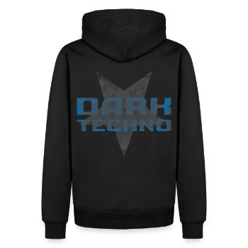 Dark Techno Vintage Inverted Star - Männer Premium Bio Hoodie - Schwarz - Hinten - Nico (187cm)