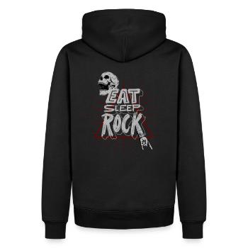 Eat, sleep, Rock - Männer Premium Bio Hoodie - Schwarz - Hinten - Nico (187cm)