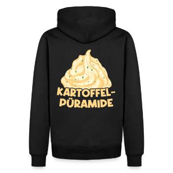 Kartoffel Püree Pyramide Lustig Kartoffelpüramide - Männer Premium Bio Hoodie - Schwarz - Hinten - Nico (187cm)
