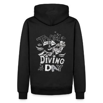 Heute ist ein Tauchtag Day Kreide Geschenk - Männer Premium Bio Hoodie - Schwarz - Hinten - Nico (187cm)