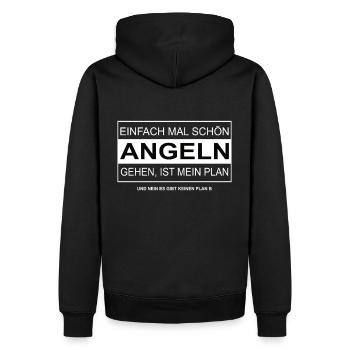 Einfach mal schön Angeln gehen, Geschenk - Männer Premium Bio Hoodie - Schwarz - Hinten - Nico (187cm)