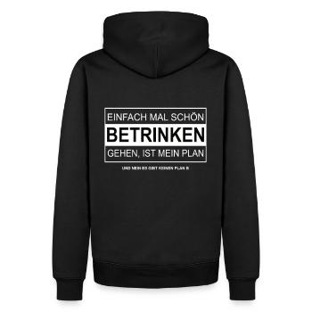 Einfach mal schön BETRINKEN gehen - Männer Premium Bio Hoodie - Schwarz - Hinten - Nico (187cm)