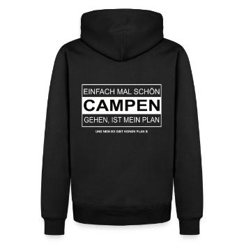 Einfach mal schön Campen gehen - Männer Premium Bio Hoodie - Schwarz - Hinten - Nico (187cm)