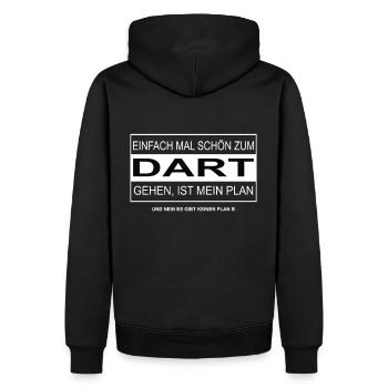 Einfach mal schön zum DART gehen - Männer Premium Bio Hoodie - Schwarz - Hinten - Nico (187cm)