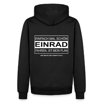 Einfach mal schön EINRAD fahren - Männer Premium Bio Hoodie - Schwarz - Hinten - Nico (187cm)