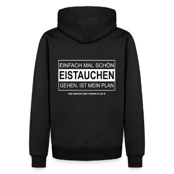 Einfach mal schön EISTAUCHEN gehen - Männer Premium Bio Hoodie - Schwarz - Hinten - Nico (187cm)