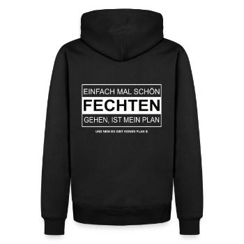 Einfach mal schön FECHTEN gehen - Männer Premium Bio Hoodie - Schwarz - Hinten - Nico (187cm)