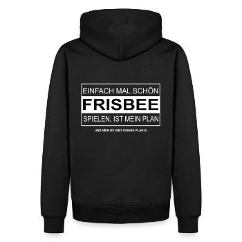 Einfach mal schön FRISBEE spielen - Männer Premium Bio Hoodie - Schwarz - Hinten - Nico (187cm)