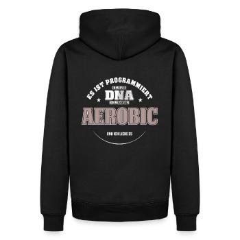 Es ist in meiner DNA ich muss zum AEROBIC - Männer Premium Bio Hoodie - Schwarz - Hinten - Nico (187cm)