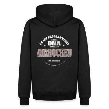 Es ist in meiner DNA ich muss zum AIRHOCKEY - Männer Premium Bio Hoodie - Schwarz - Hinten - Nico (187cm)