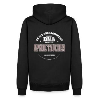 Es ist in meiner DNA ich muss zum APNOE TAUCHEN - Männer Premium Bio Hoodie - Schwarz - Hinten - Nico (187cm)