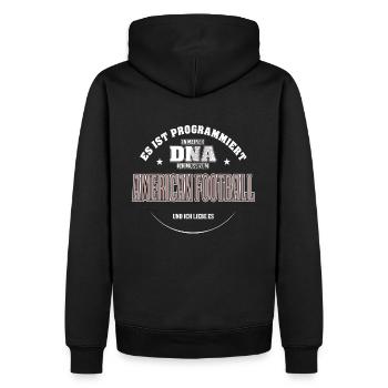 Es ist in meiner DNA ich muss zum FOOTBALL - Männer Premium Bio Hoodie - Schwarz - Hinten - Nico (187cm)